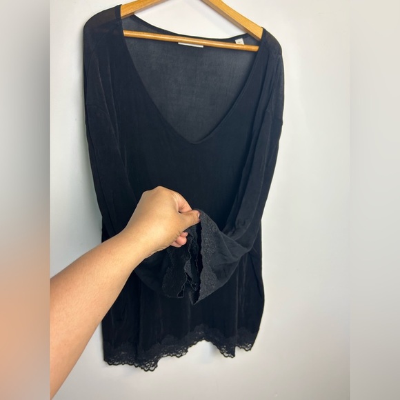 Coldwater Creek plus Size 2X Liquid FabricStretch Long Sleeve Blouse Witchy Goth - Picture 4 of 11